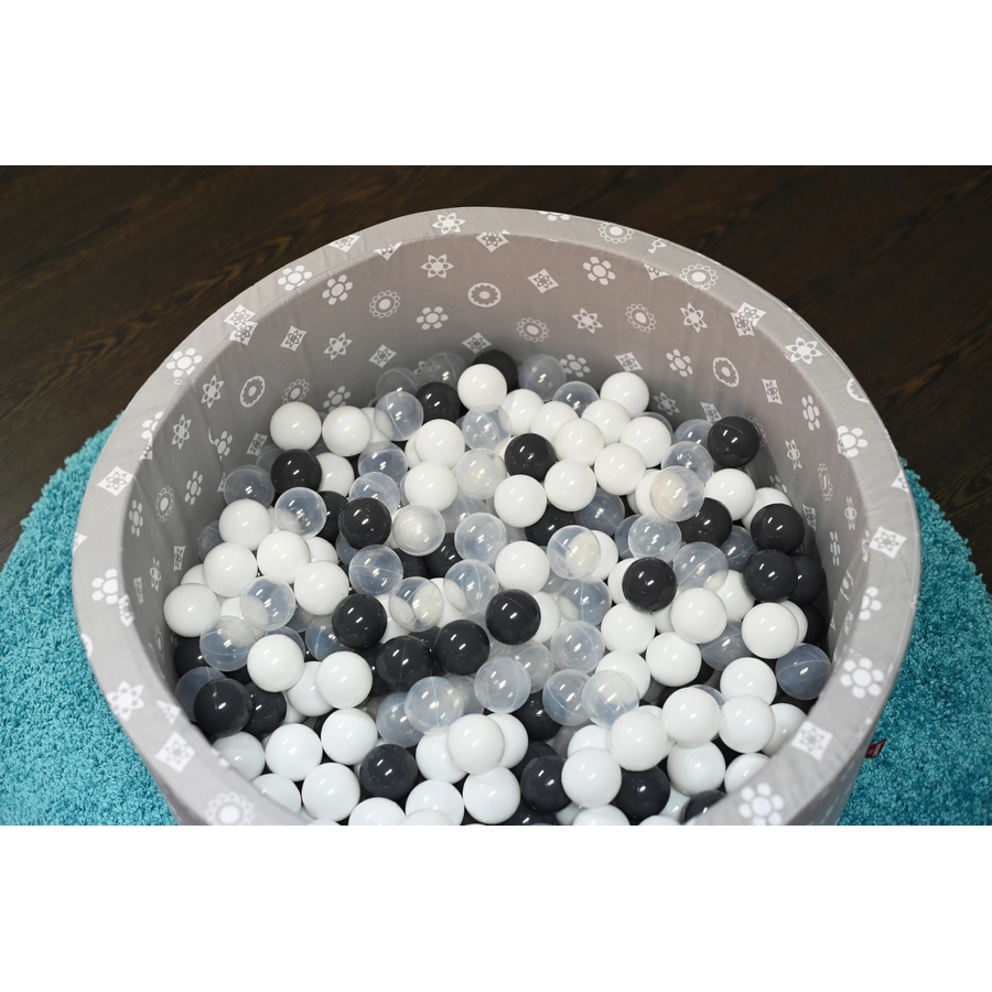 knorr toys® Bällebad soft - Royal grey - 300 balls greywhitetransparent grau