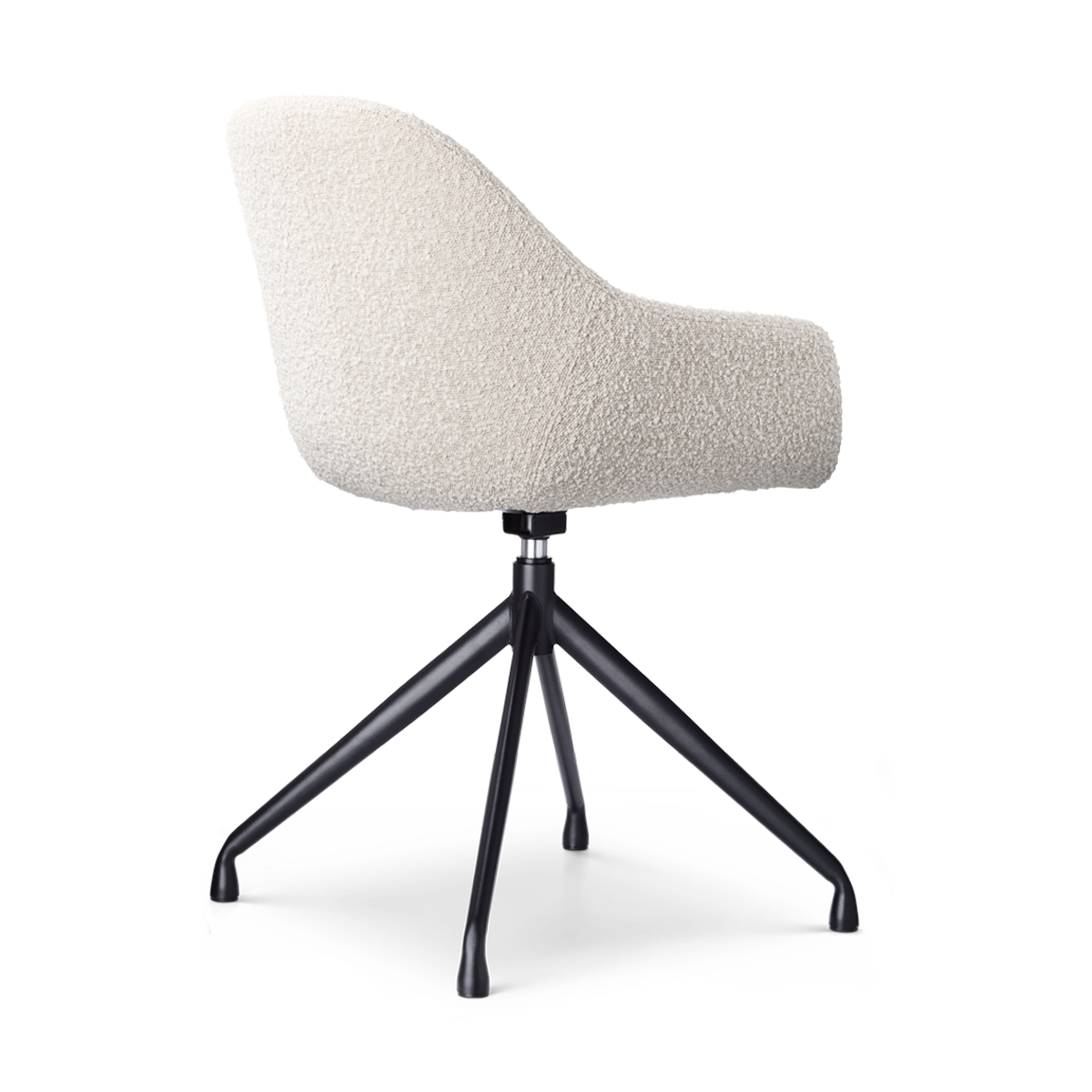 Eetkamerstoel Nola-Mae bouclé beige - zwart onderstel