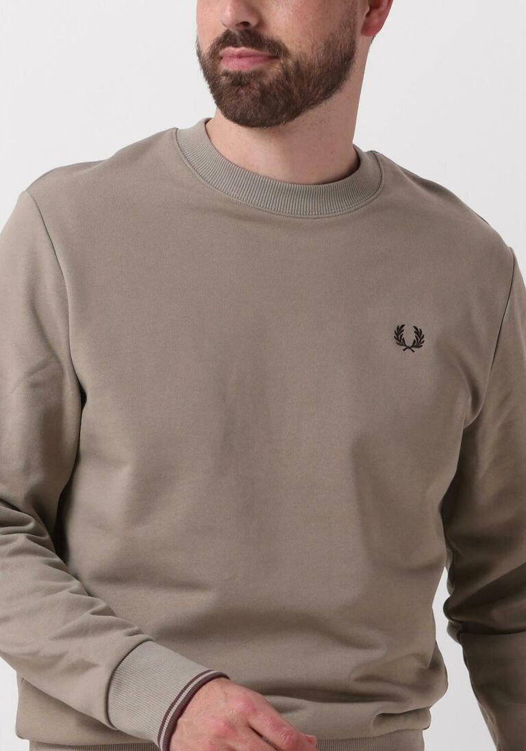 FRED PERRY olijf fred perry trui crew neck sweatshirt
