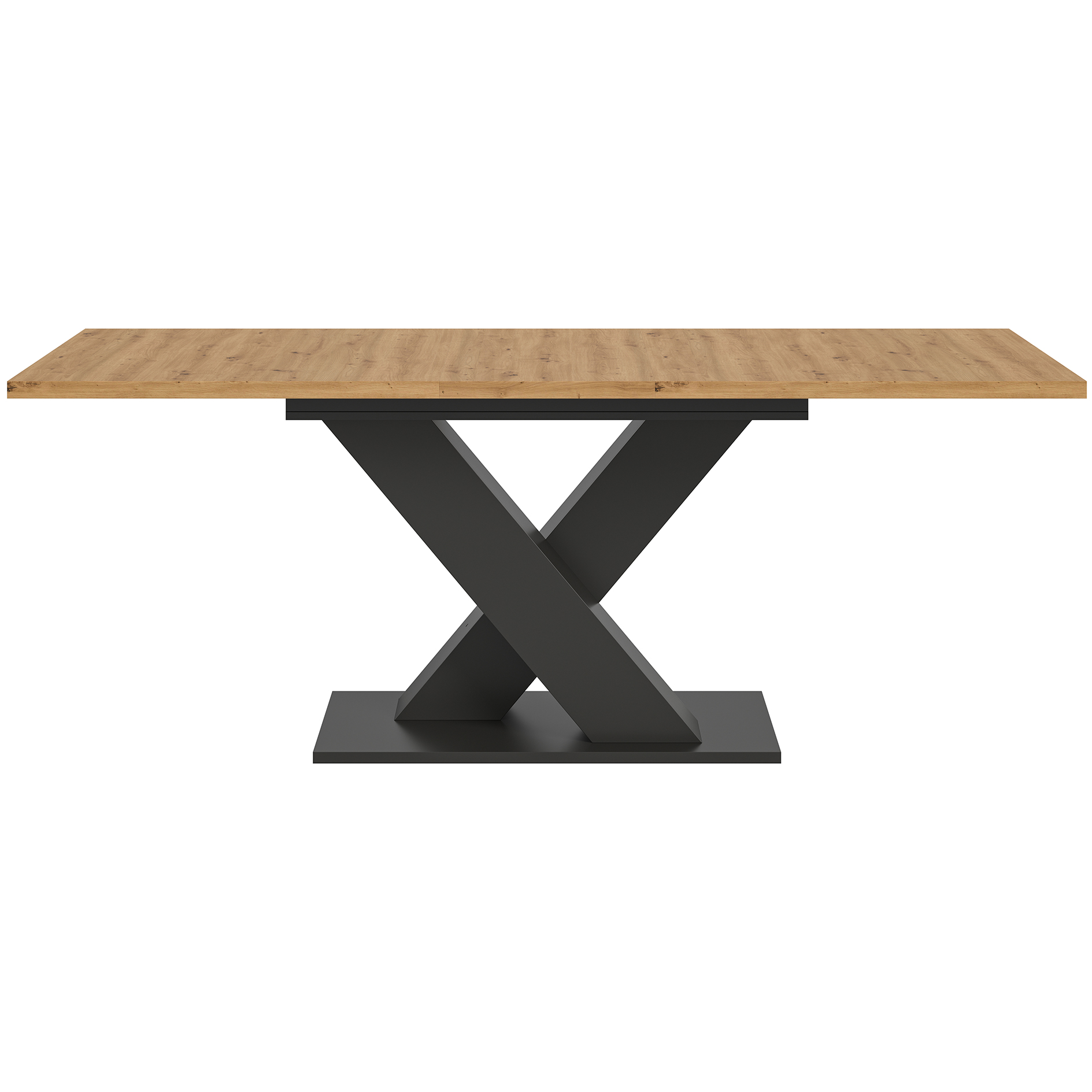 Esstisch MOTION -Artisan Eiche - grau - ausziehbar - X-Gestell