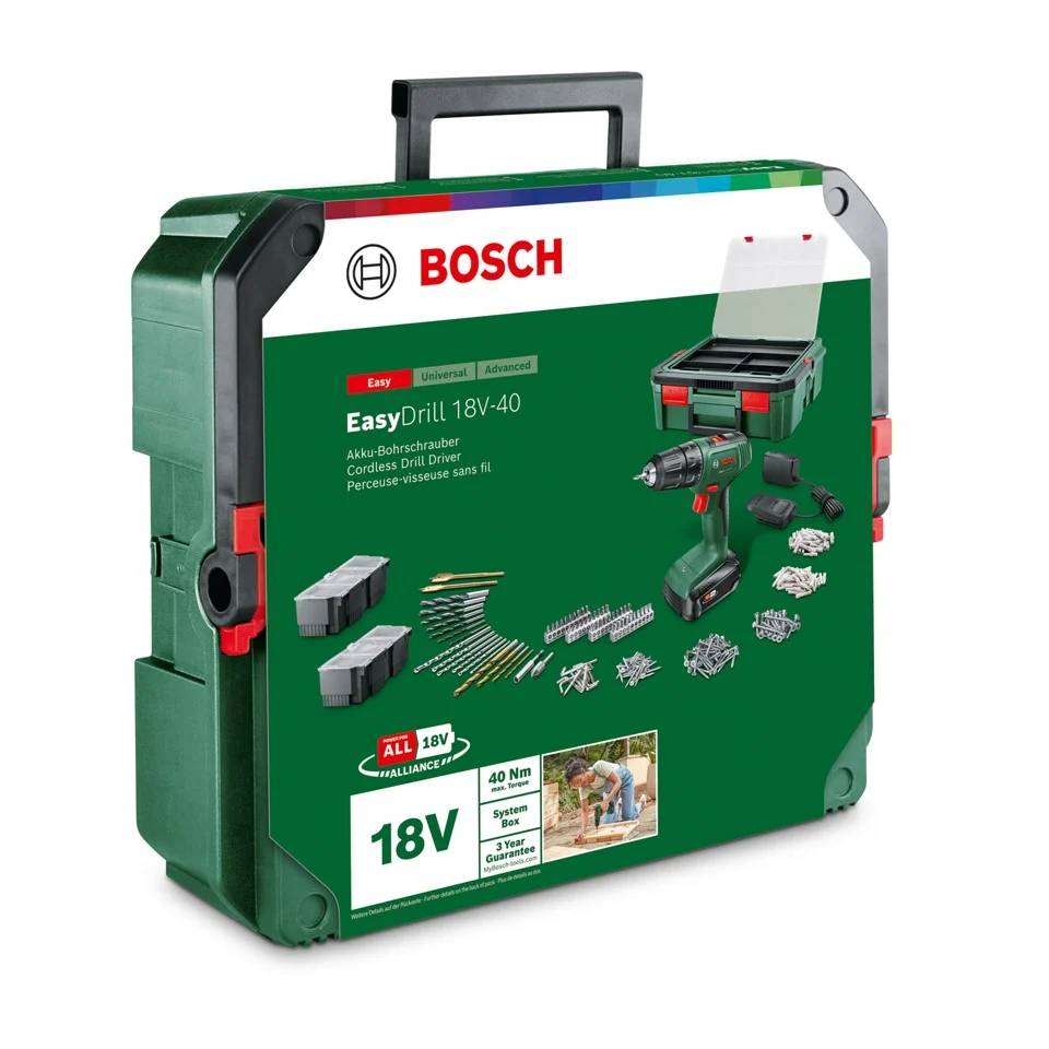 Bosch - EasyDrill 18V-40 + SystemBox ( 2 x Battery & Charger Included )