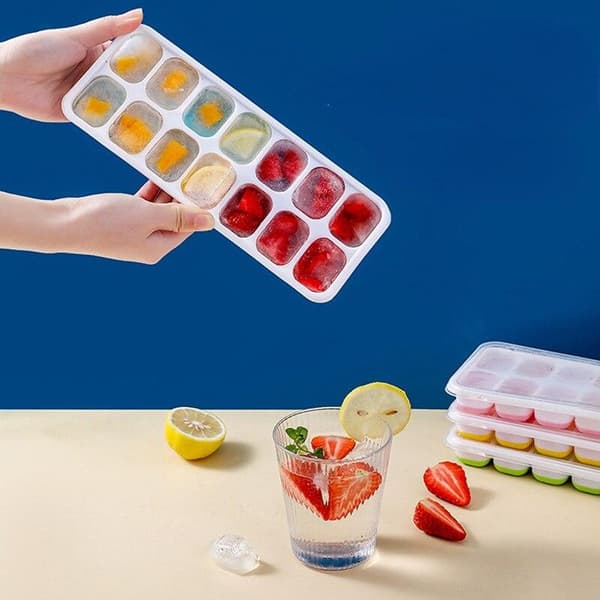 2-Pak - Isbrett - Iskubeboks med Lokk / Isbrikke - 28 Isbiter