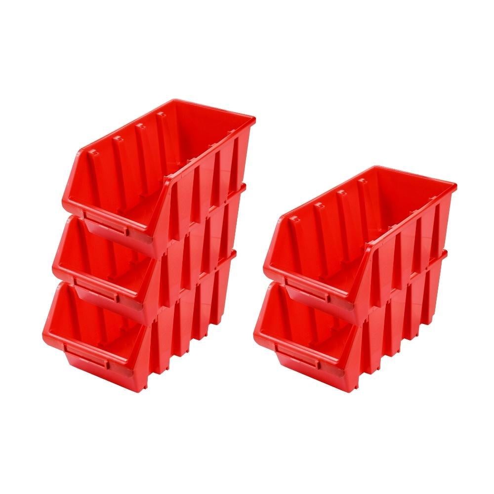PROREGAL SuperSaver Set 5x Opbergdoos 4 HxBxD 15,5 x 20,4 x 34 cm Polypropyleen Rood