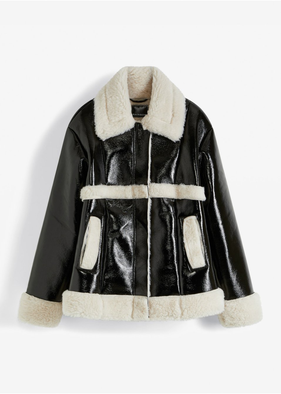 Veste brillante avec col synthétique
