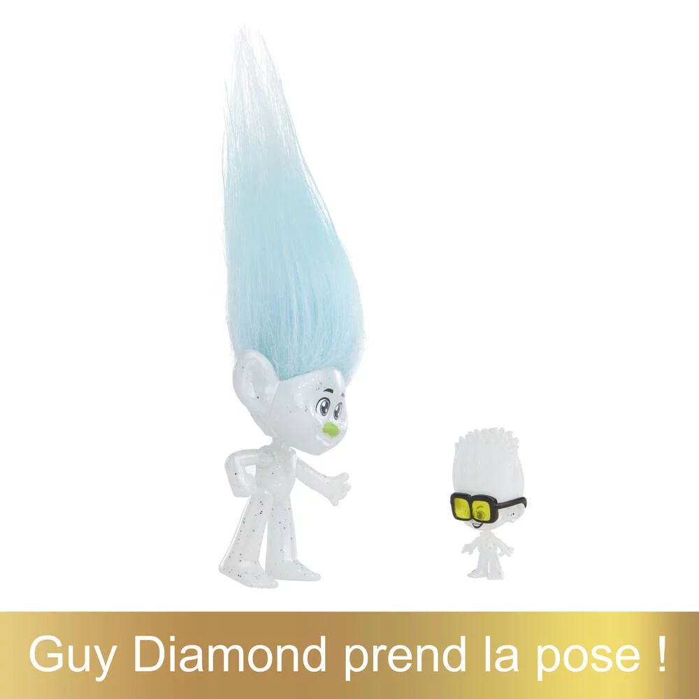 TROLLS 3 - FIGURINES GUY ET PETIT DIAMANT - HAIR POPS