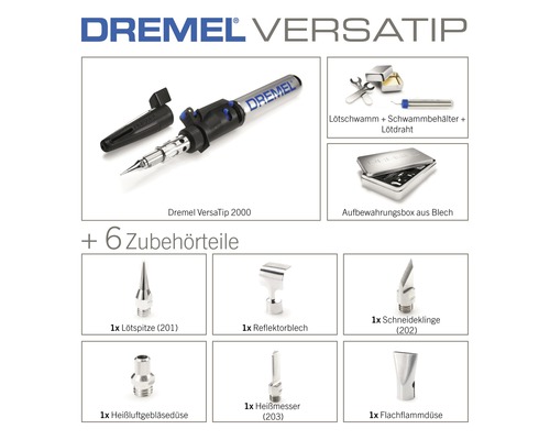 Dremel Versatip 2000-6 gassoldeerbout inclusief accessoires