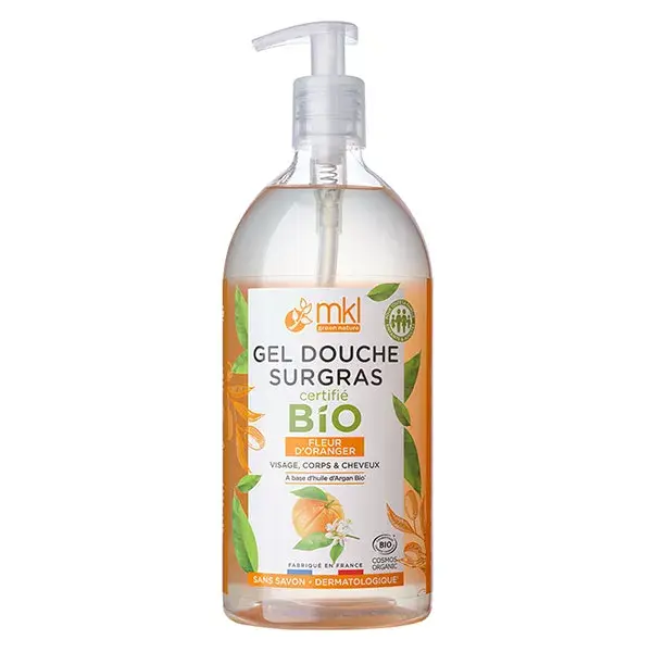 Gel de Banho Extra-Rico MKL Green Nature com Flor de Laranjeira Orgânica 1L