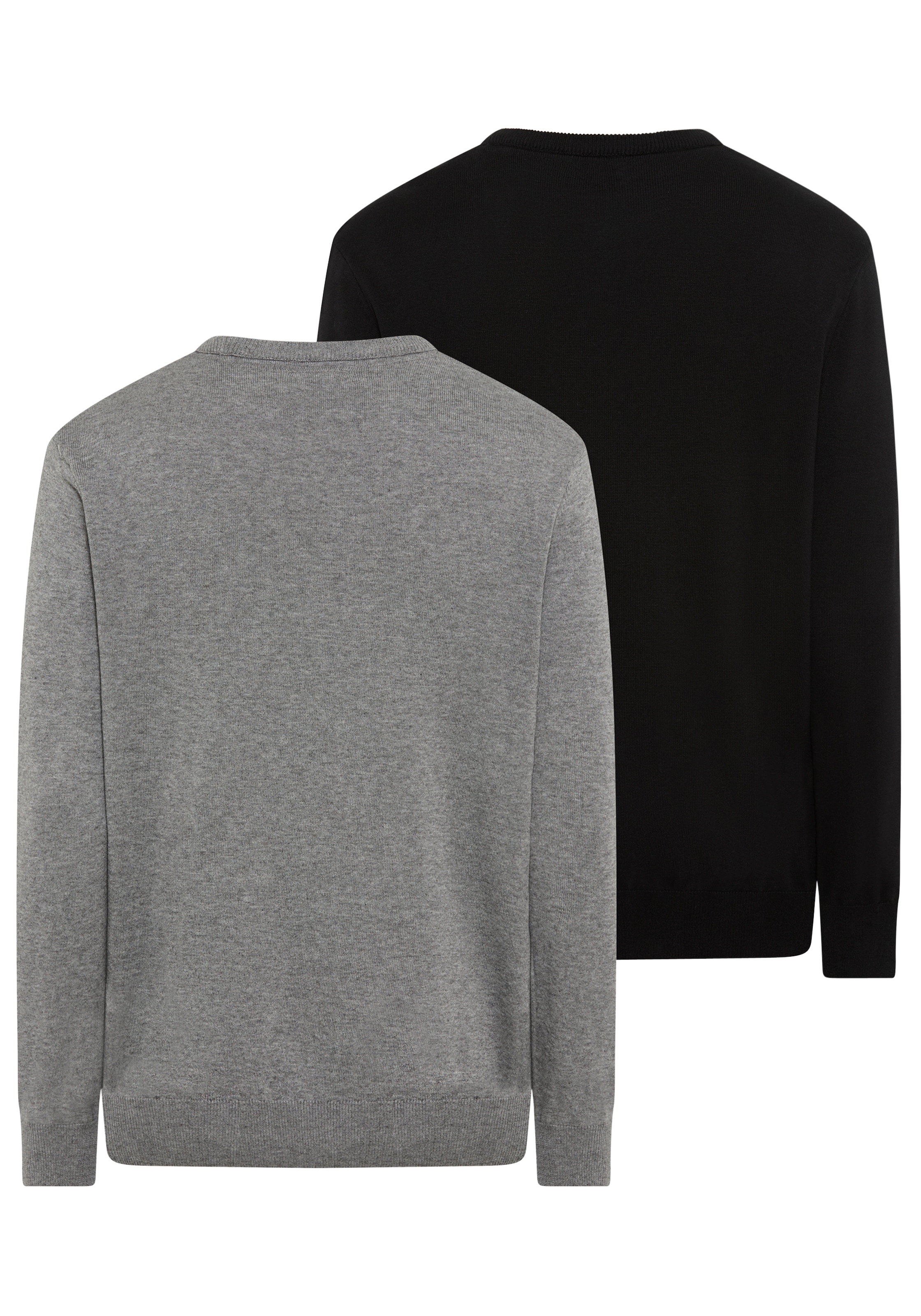 Man's World Rundhalspullover »Neue Kollektion! DP Grau & Schwarz«, in Feinstrick, ideal für die Übergangszeit, Basic Style