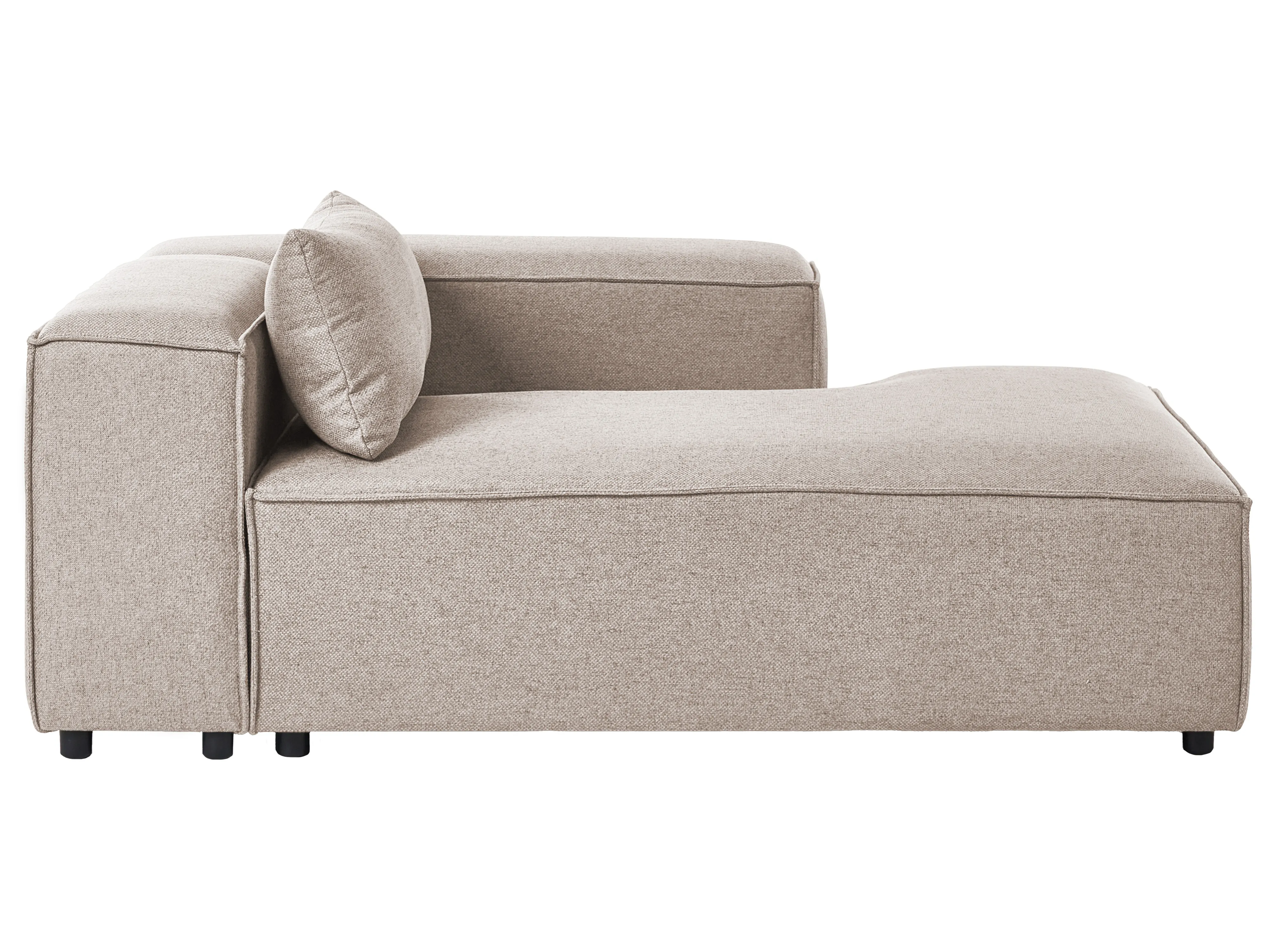 Linkszijdige chaise longue BRANDE Stof Lichtbruin