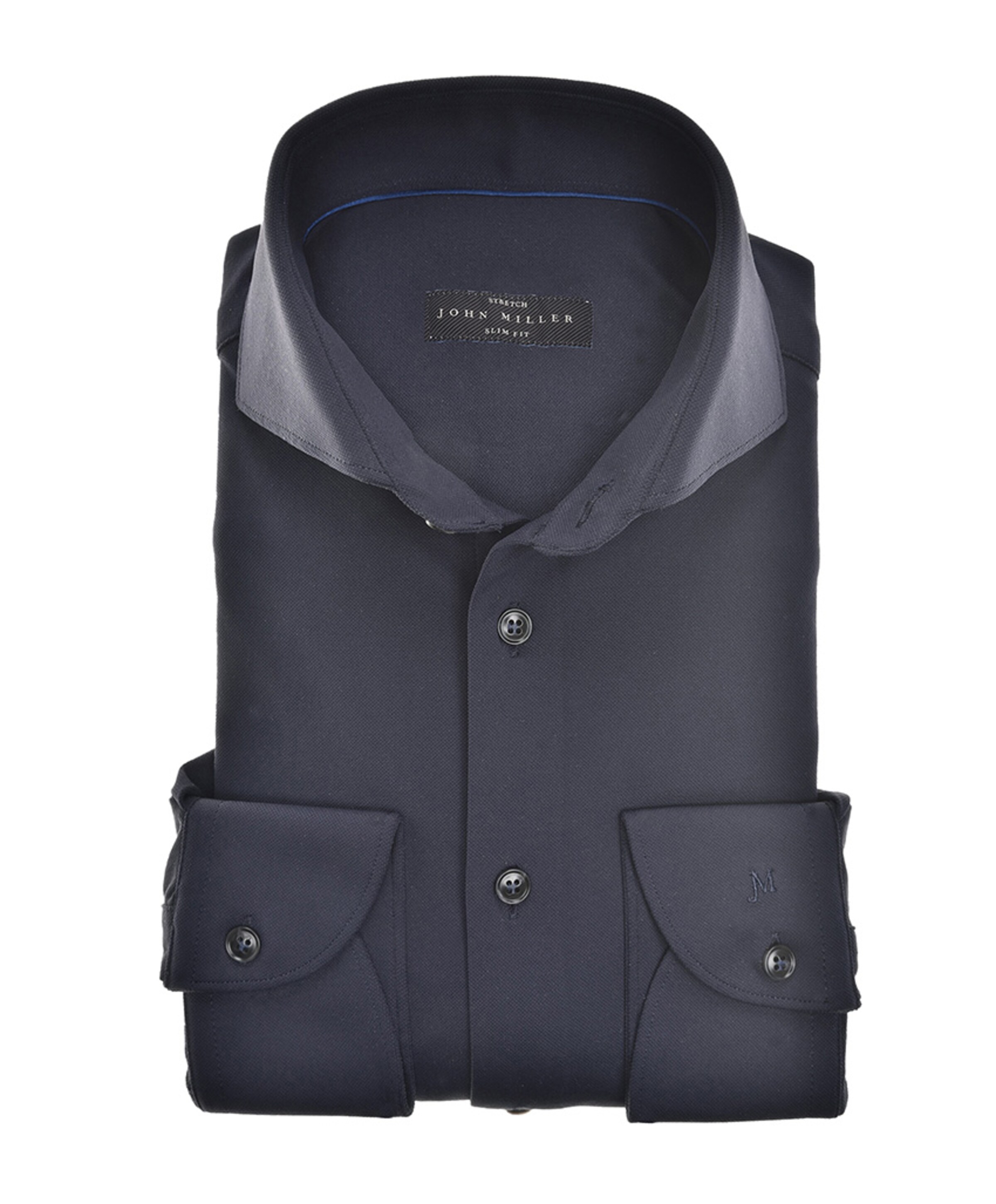 John Miller Heren overhemd lange mouw blauw