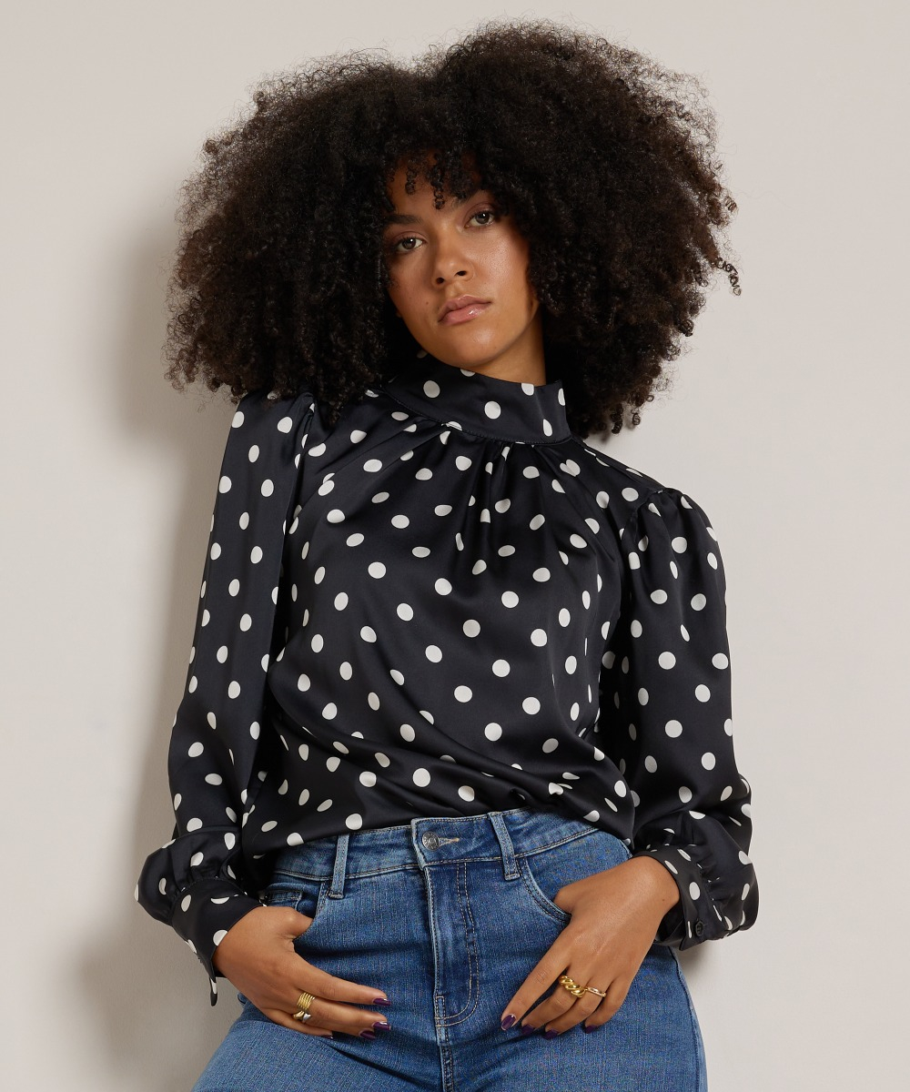 top met stippenprint