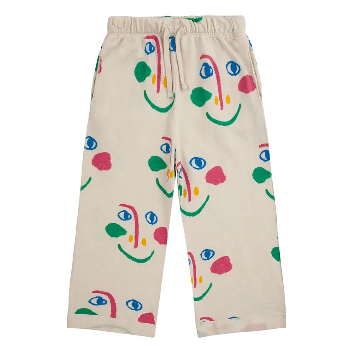 Bobo Choses Jogger Coton Bio Visages | Ecru