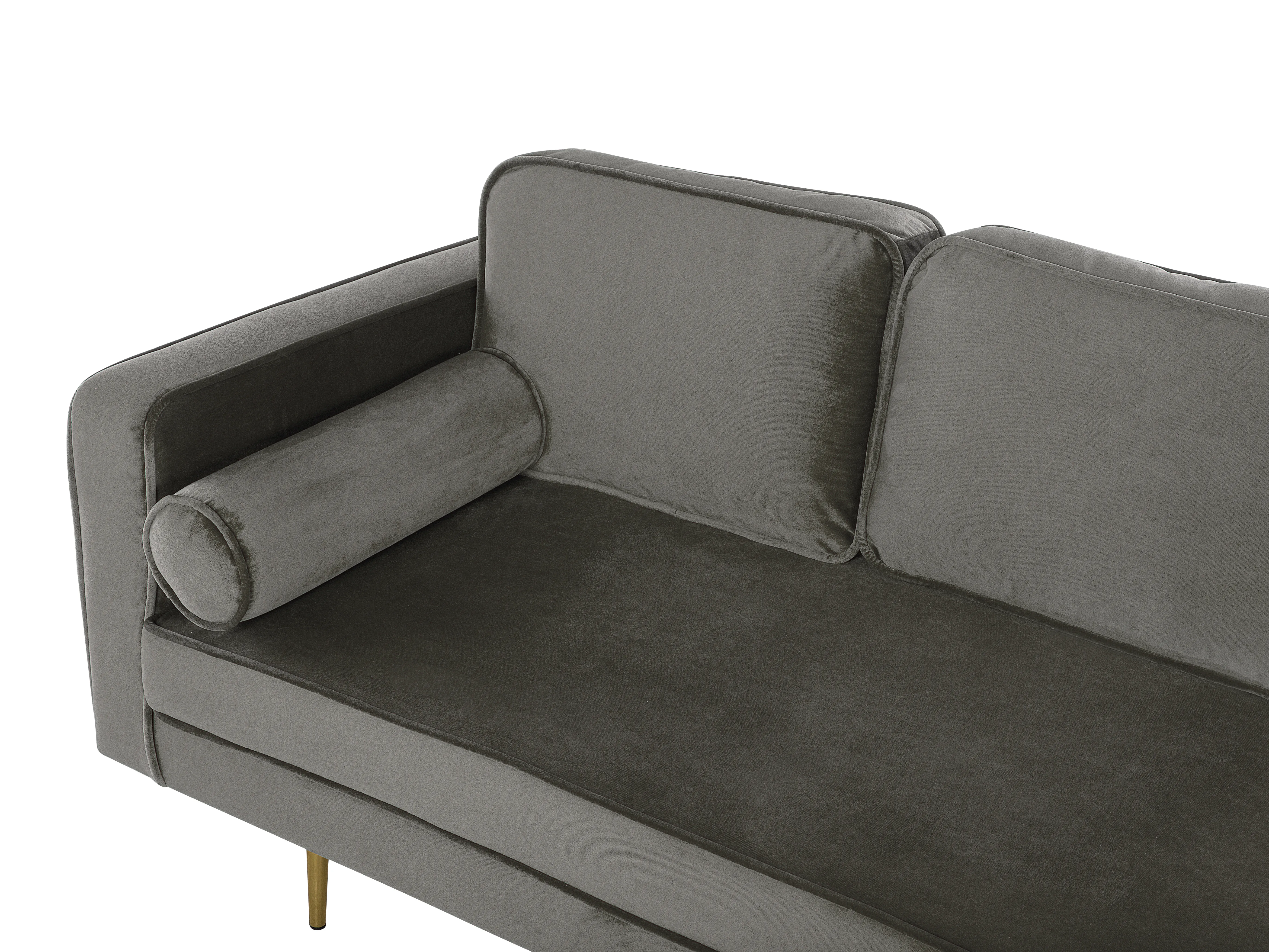 Linkszijdige chaise longue MIRAMAS Fluweel Taupe