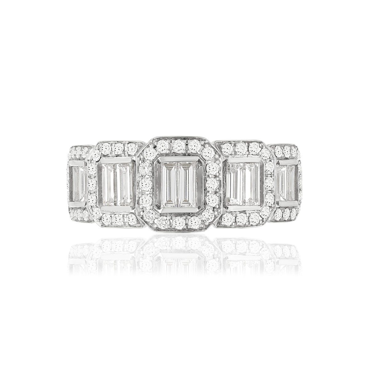Bague or 750 blanc diamant