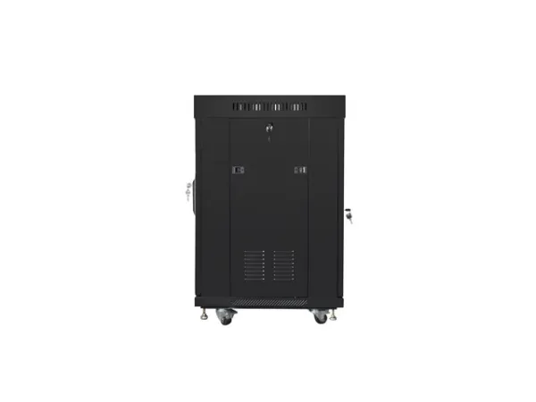 Lanberg - Rack kabinet - med display, 2 køleblæsere - sort, RAL 9004 - 15U - 19