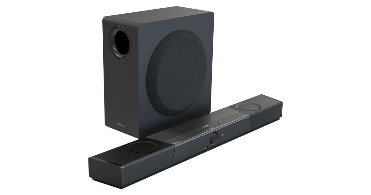 CreativeSXFI Carrier soundbar  (Zwart, Bluetooth, USB-C, Dolby Atmos)