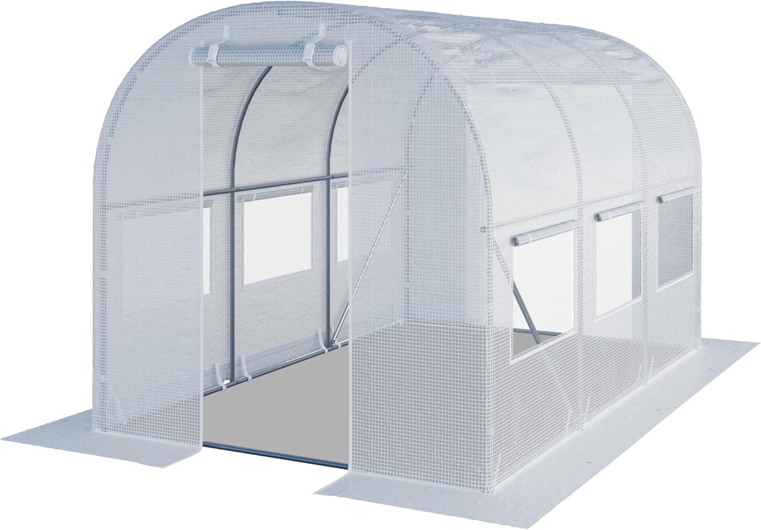 TOOLPORT Foliengewächshaus Gewächshaus 2x3m stabil & langlebig mit Fenster - reißfeste PE Plane 180g/m² weiß transparent