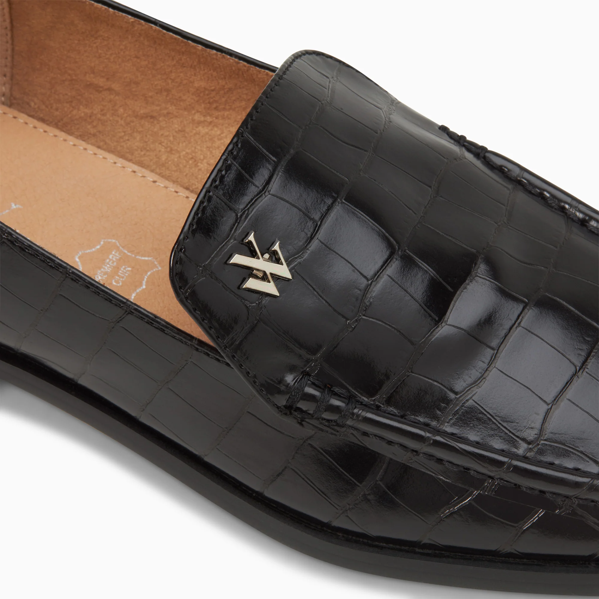 Mocassins, Derbies, Ballerines-Mocassins Marianne noir croco