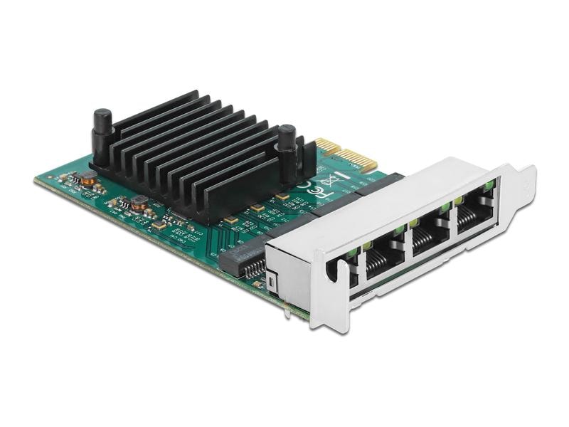 Delock Netzwerkkarte 4x 1Gbps, RTL8111 PCI-Express x1 Delock PCI Express x1 Karte 4 x RJ45 Gigabit LAN RTL8111