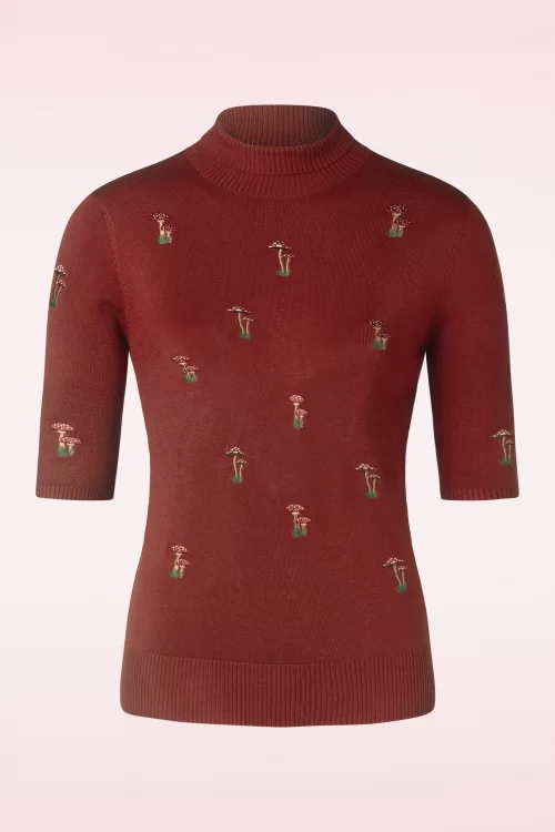 Banned Retro Mushroom dreams trui in rood