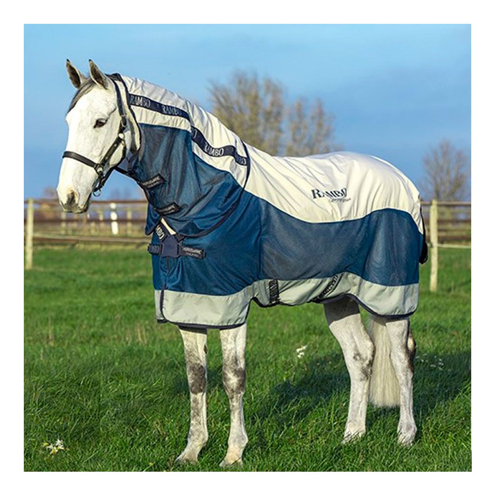 Horseware RAMBO SUMMER RAMBO SUMMER SERIES - Couverture + Doublure 100G + Couvre-cou navy/grey