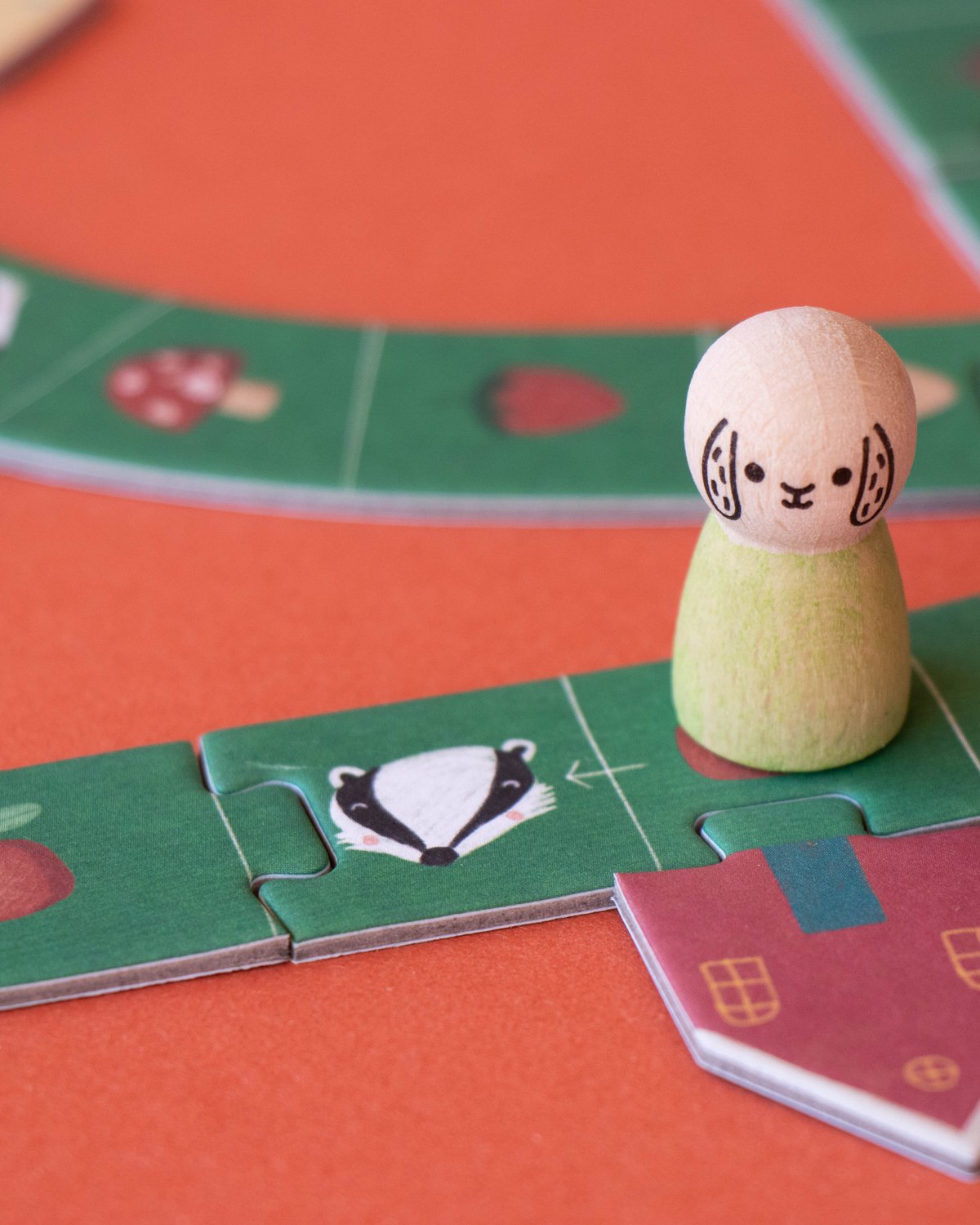 Brettspill Barn 4år+, Pocket size – Familiespill “Samle Jordbær før Grevlingen Kommer” | Tiny Game Strawberries