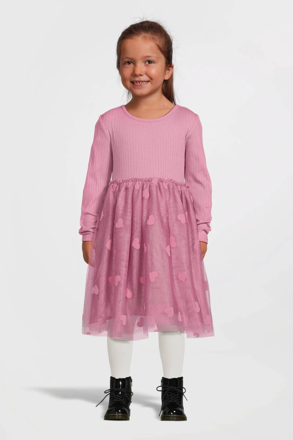 NAME IT jurk NMFNAJAS met hartjes roze