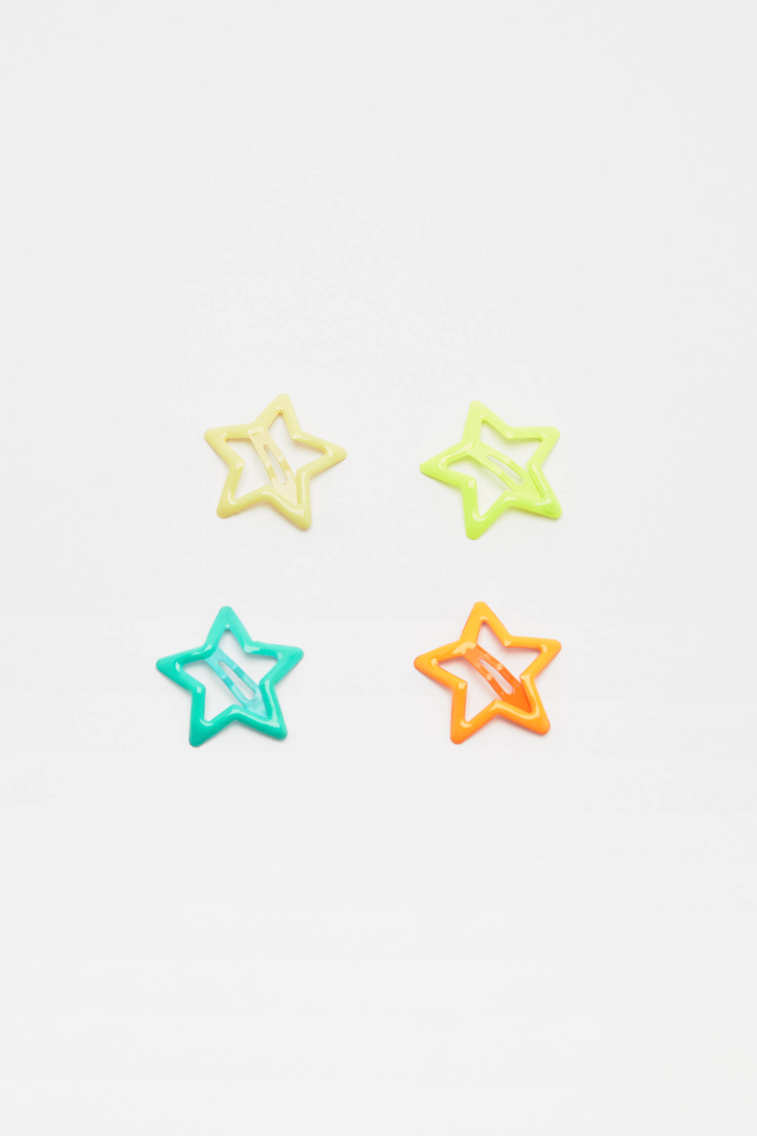 Pacote com 8 presilhas em formato de estrela - rosa