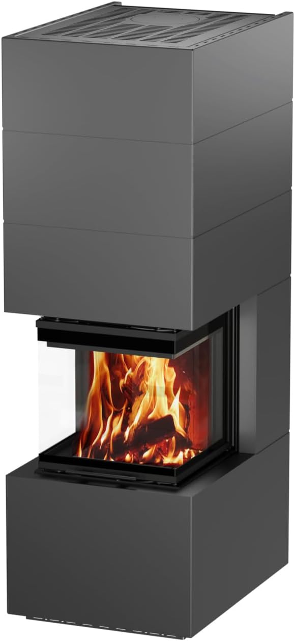 H&M Germany Ready Uh 500/500 STYLE Stahl titan 3-Seitiger Kaminbausatz Stahlverkleidung 11kw hochschiebbar