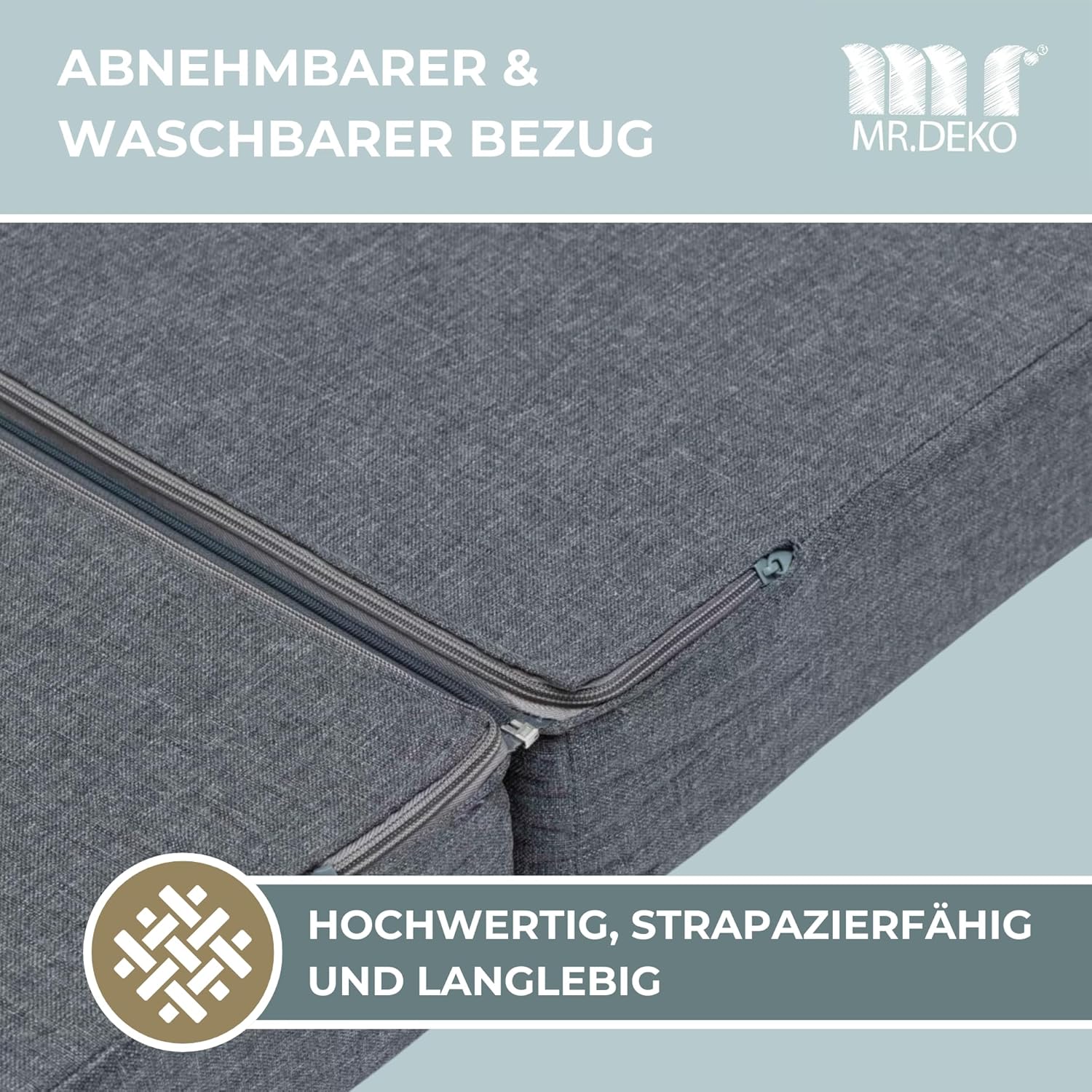 Camper´s Delight Klappmatratze für Mercedes Marco Polo | 200 x 110 x 8 cm - Camping Matratze mit waschbarem Bezug | Faltmatratze aus Schaumstoff | Schlafmatratze für Transporter | Reisematratze grau
