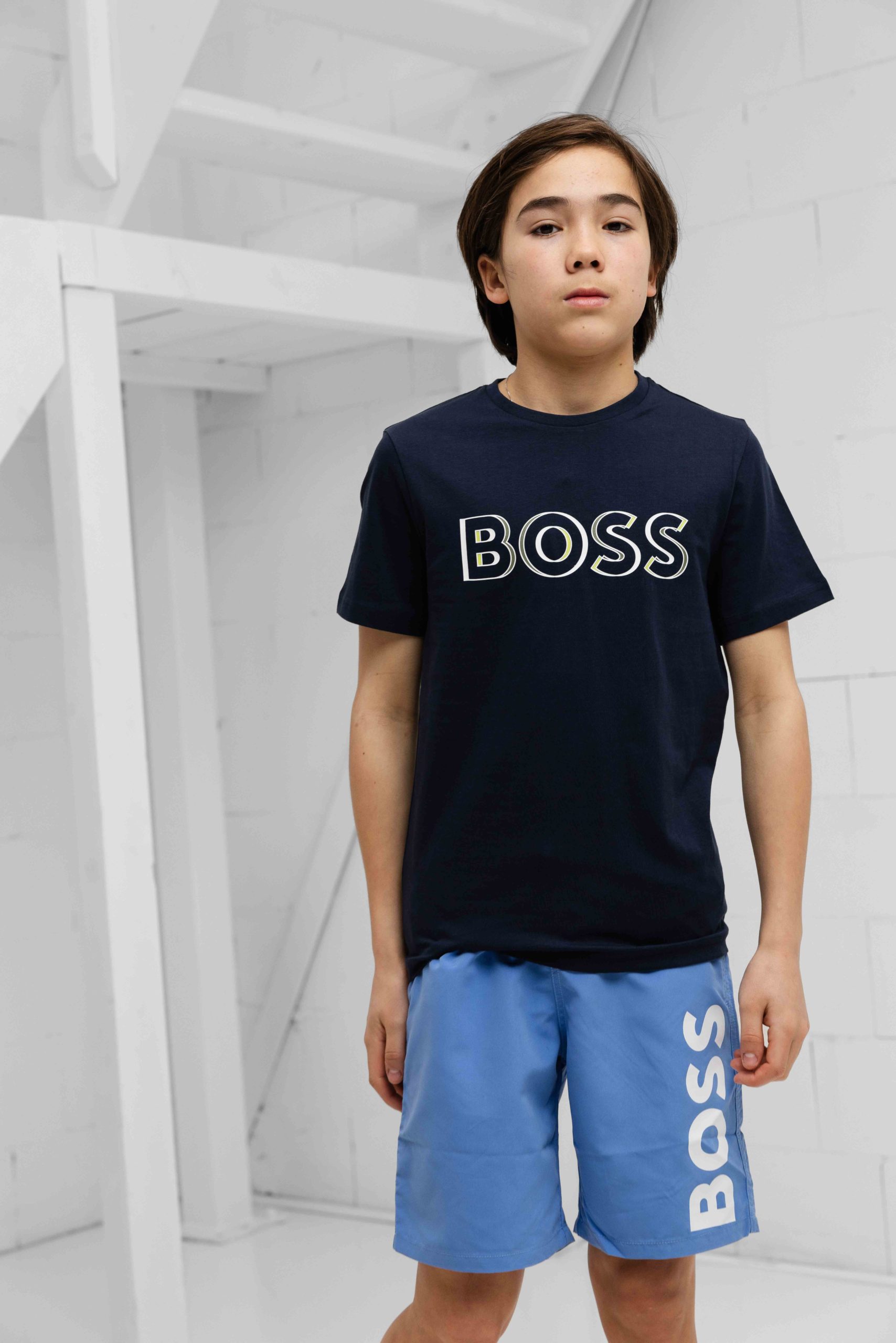 Hugo Boss 3D Logo T-Shirt Kids Donkerblauw