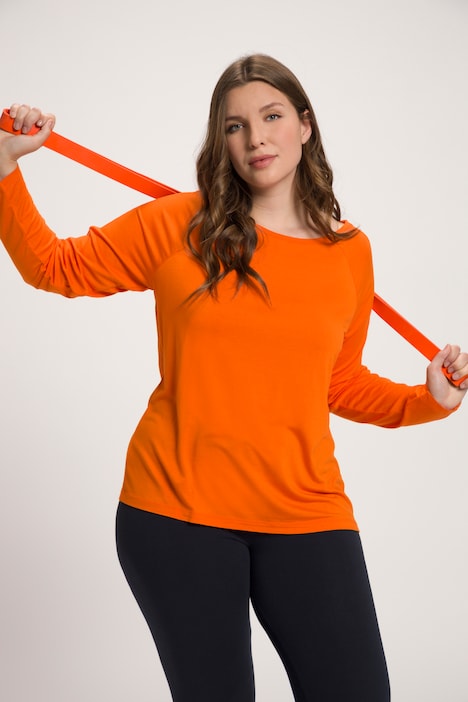 Shirt, Reflektor-Druck, U-Boot-Ausschnitt, Langarm