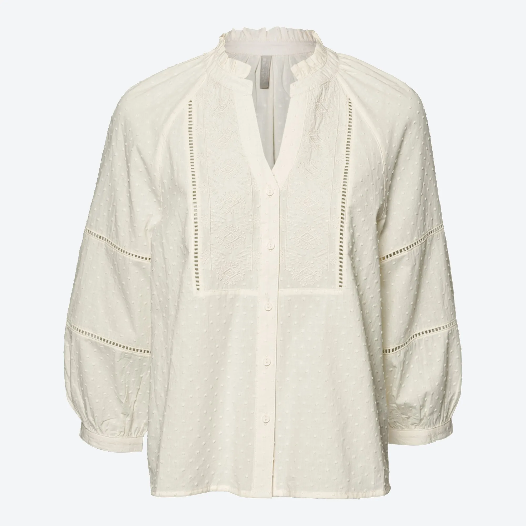 Damen-Bluse mit Spitzeneinsätzen
