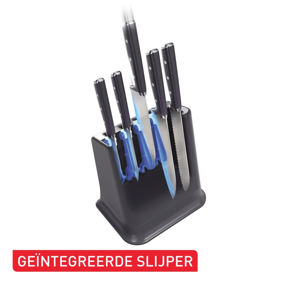 EverSharp K297S644 5-delige messenset en messenblok met geïntegreerde slijper