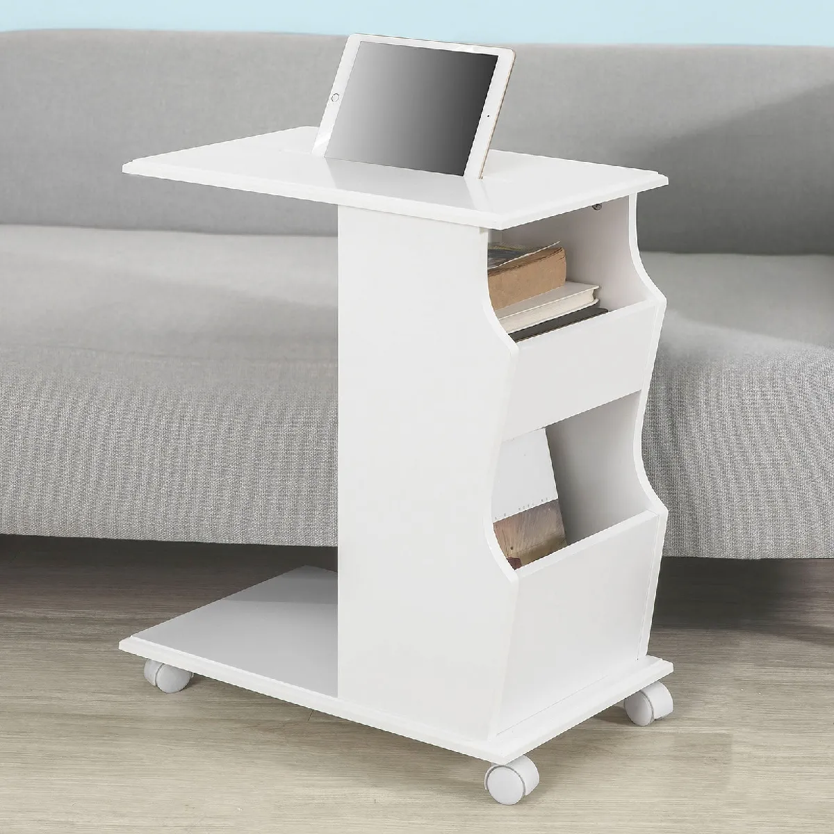 SoBuy Table d’Appoint roulante FBT67-W