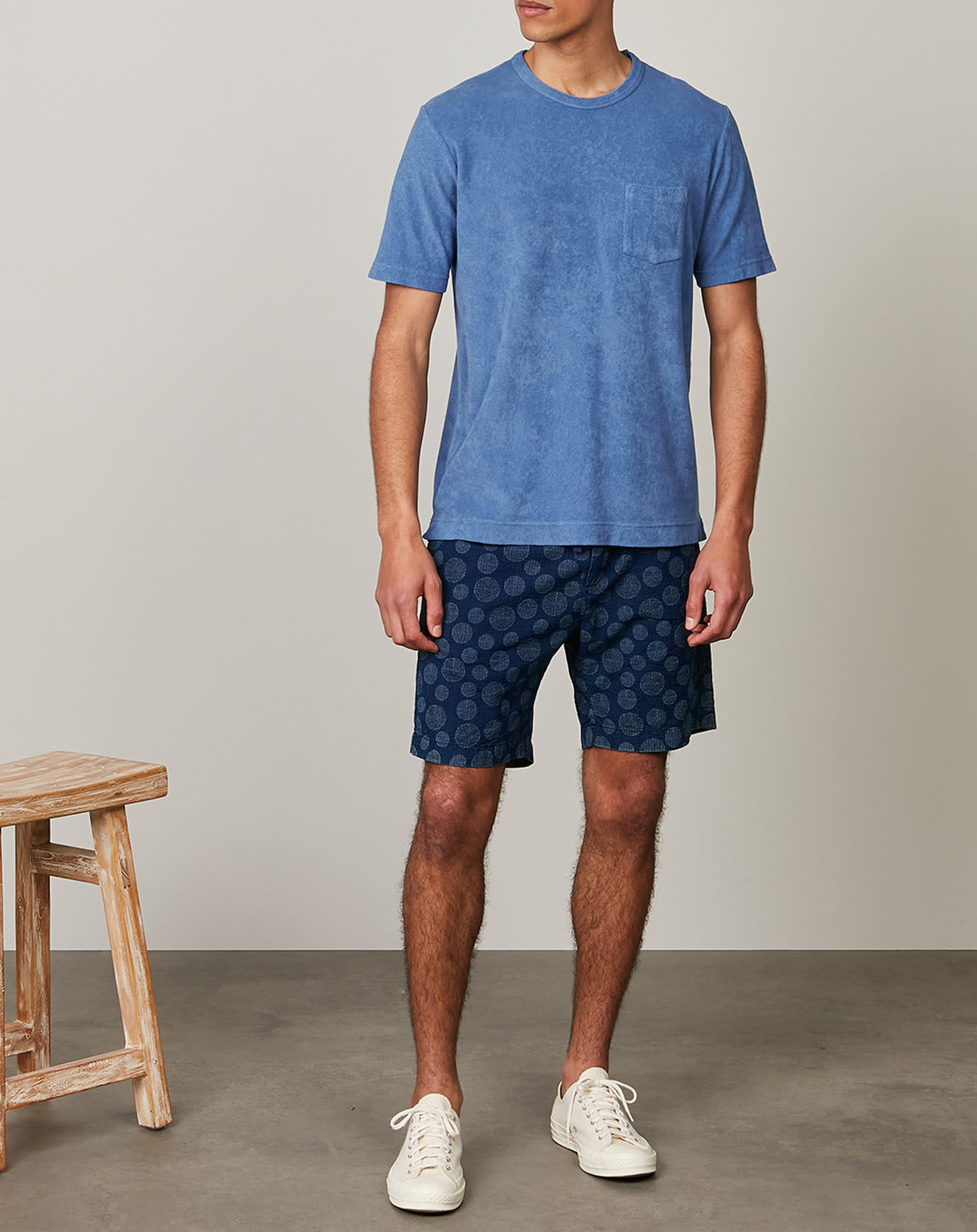 Hartford T-Shirt en éponge Pocket Crew chambray