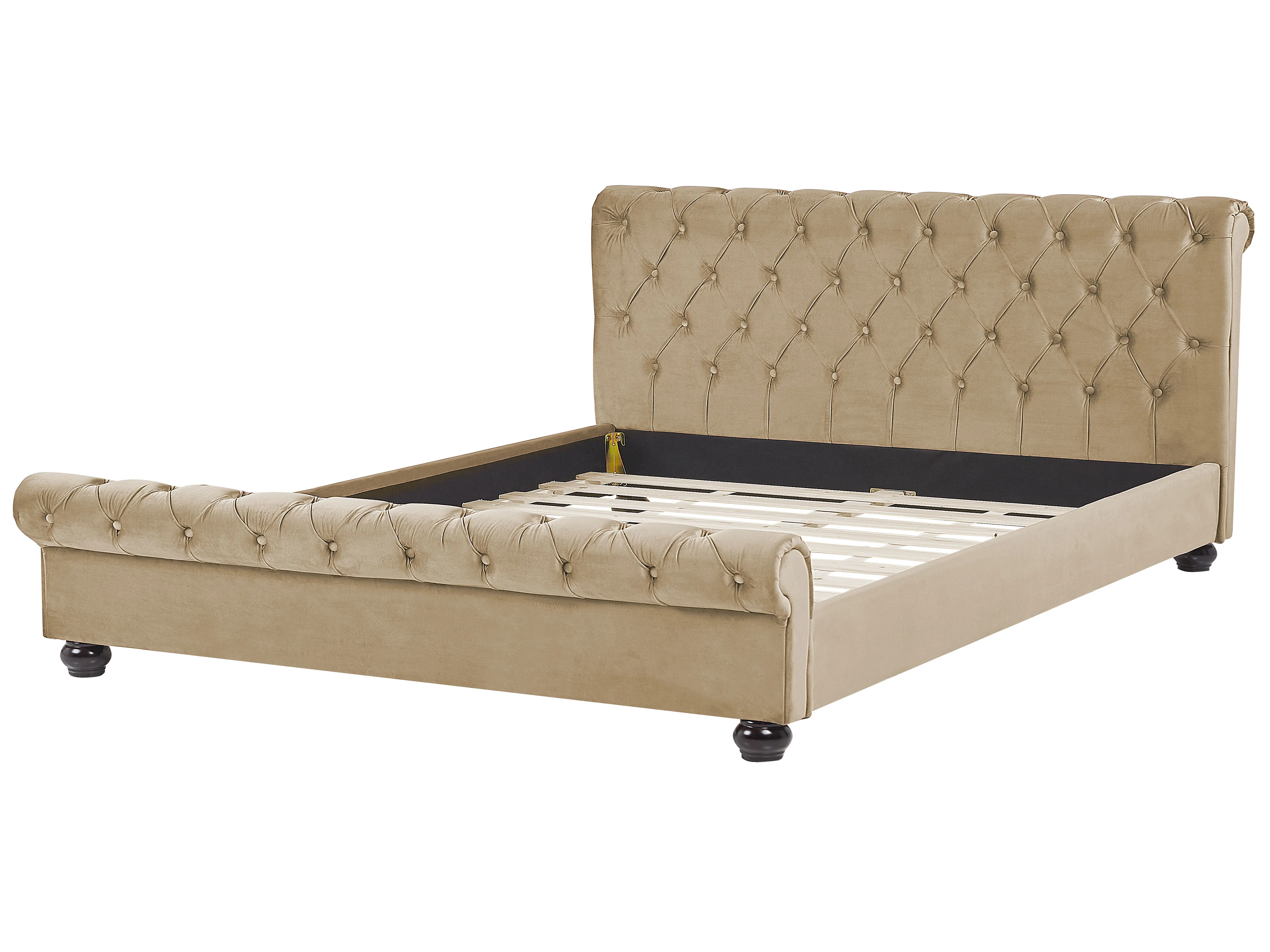 Bed Fluweel AVALLON 180 x 200 cm Beige