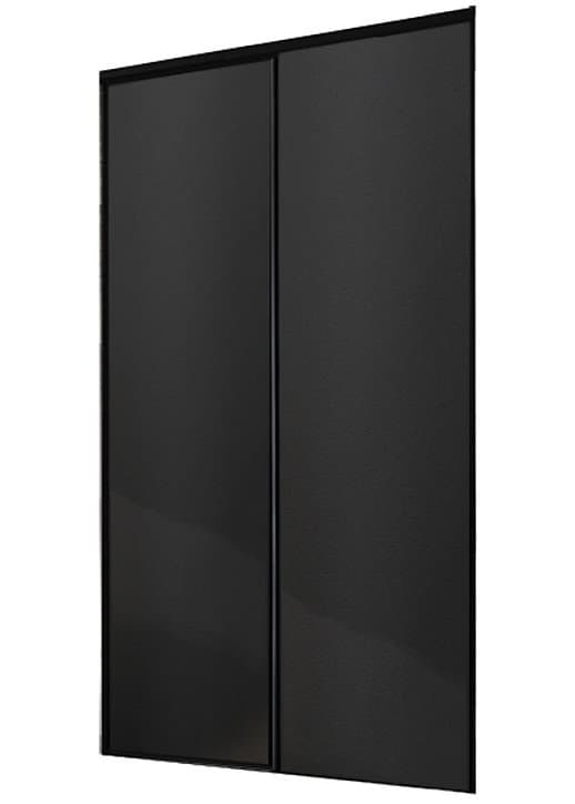 Lot de 2 portes de placard coulissantes décor noir 120 x 250 cm