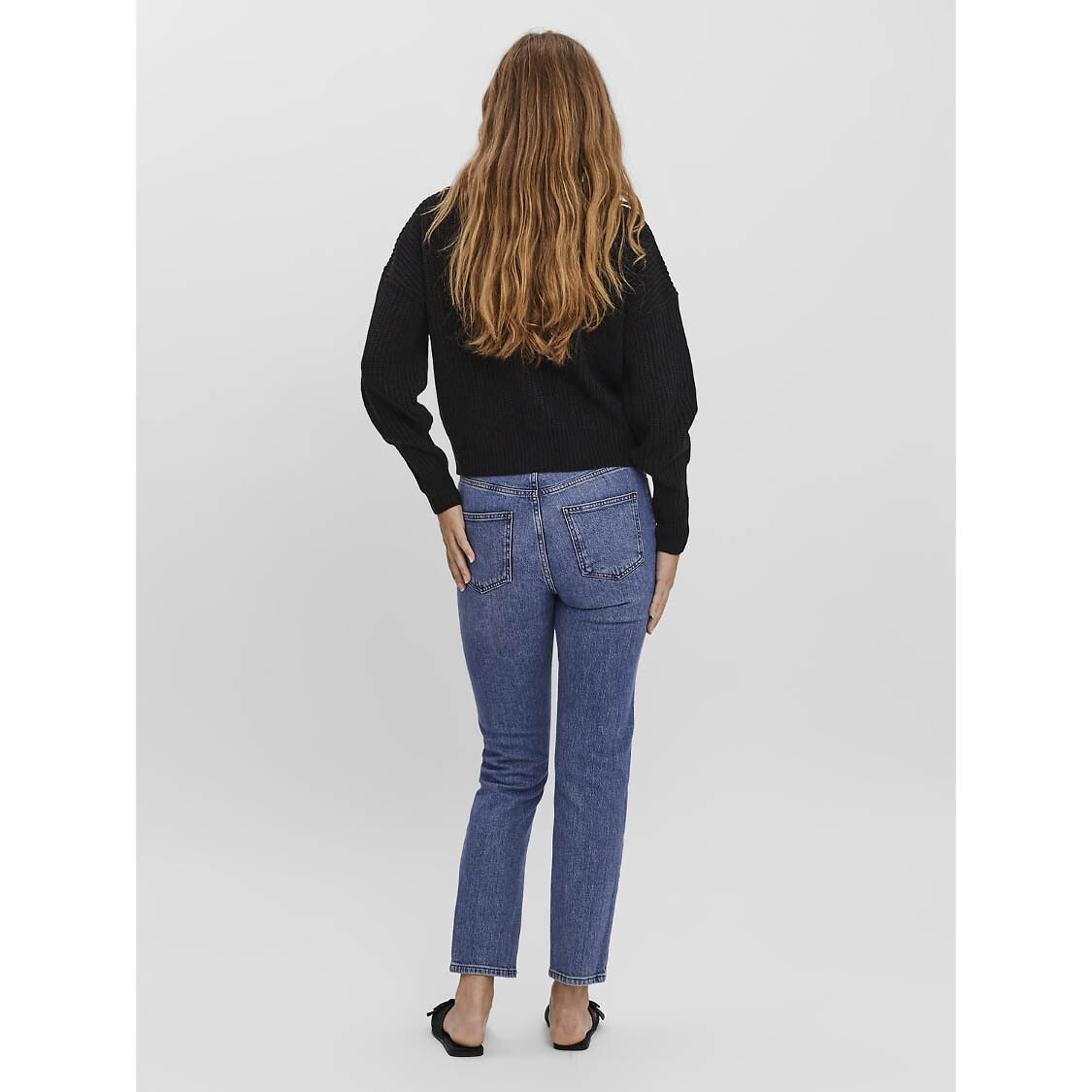 VERO MODA<br>Cardigã curto de malha com fecho de botão