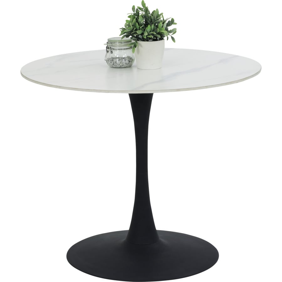 Tisch Paola Sintered Stone Marmor-Optik grau 90 x 75 cm
