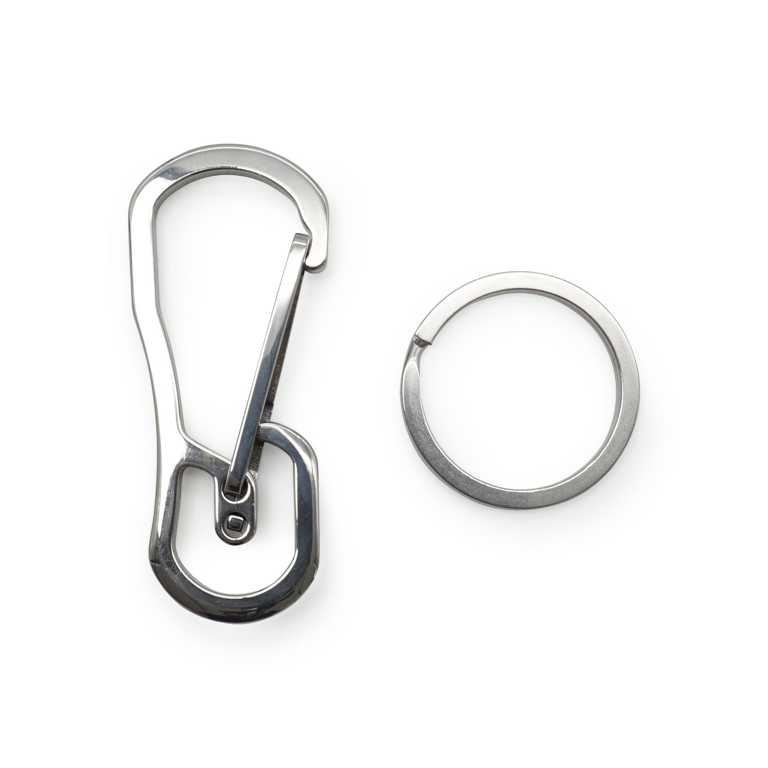 Edelstahl Karabiner Schlüsselanhänger Zubehör Halter mit Spaltring - Silber