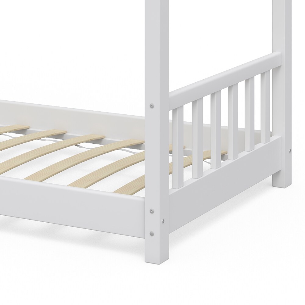 VitaliSpa Design Kinderbett Hausbett Weiß Kinderhaus Holzbett 90x200 Massivholz