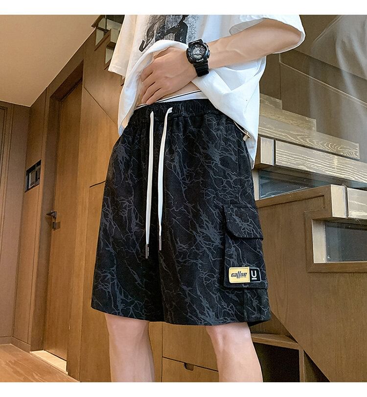 Priam - Hoge taille tie-dye cargo shorts
