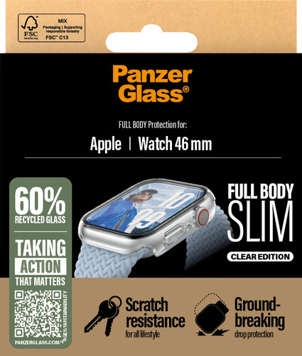 PanzerGlass Full Body Apple Watch 46mm Screenprotector Transparant