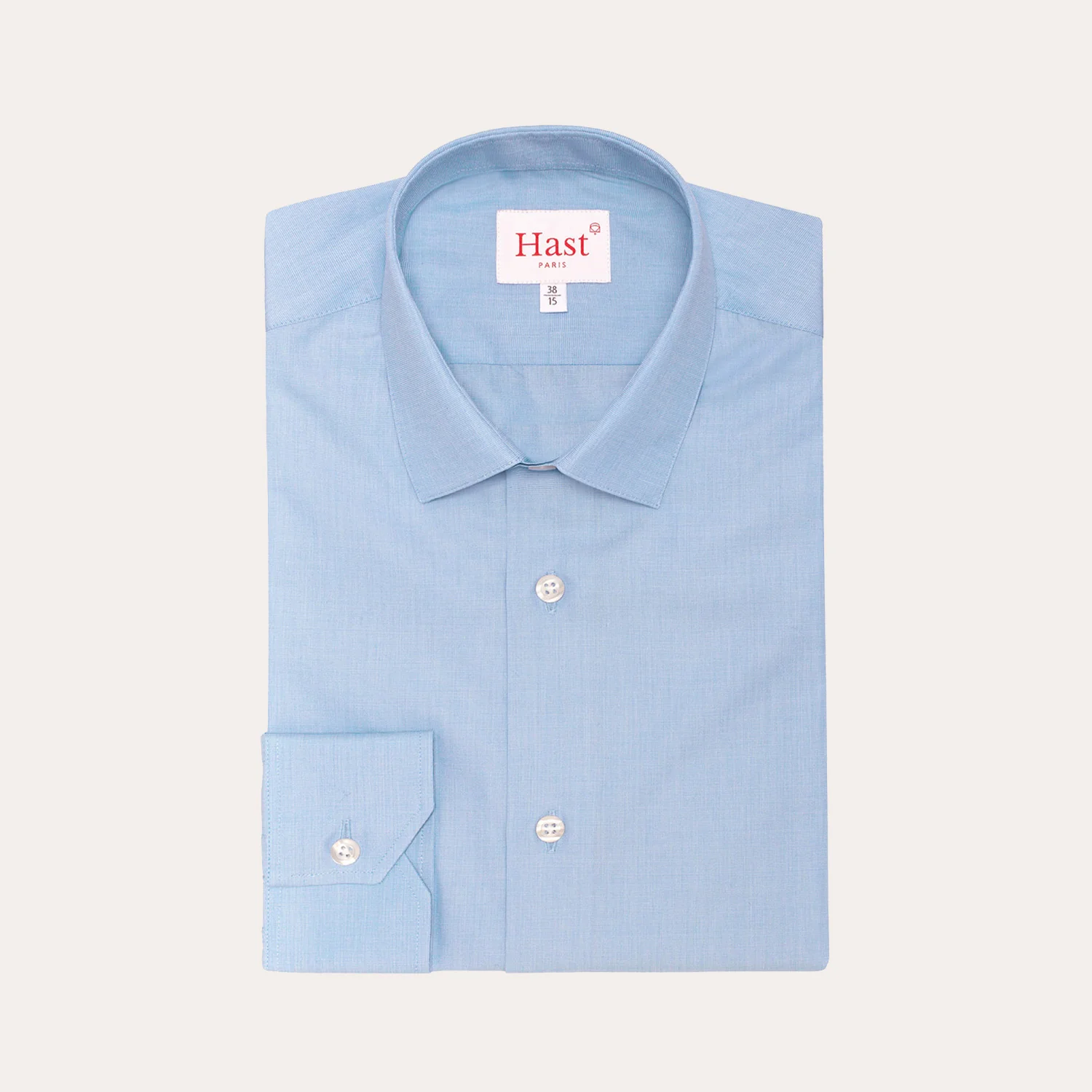 Blue double-twisted fil-à-fil fitted shirt