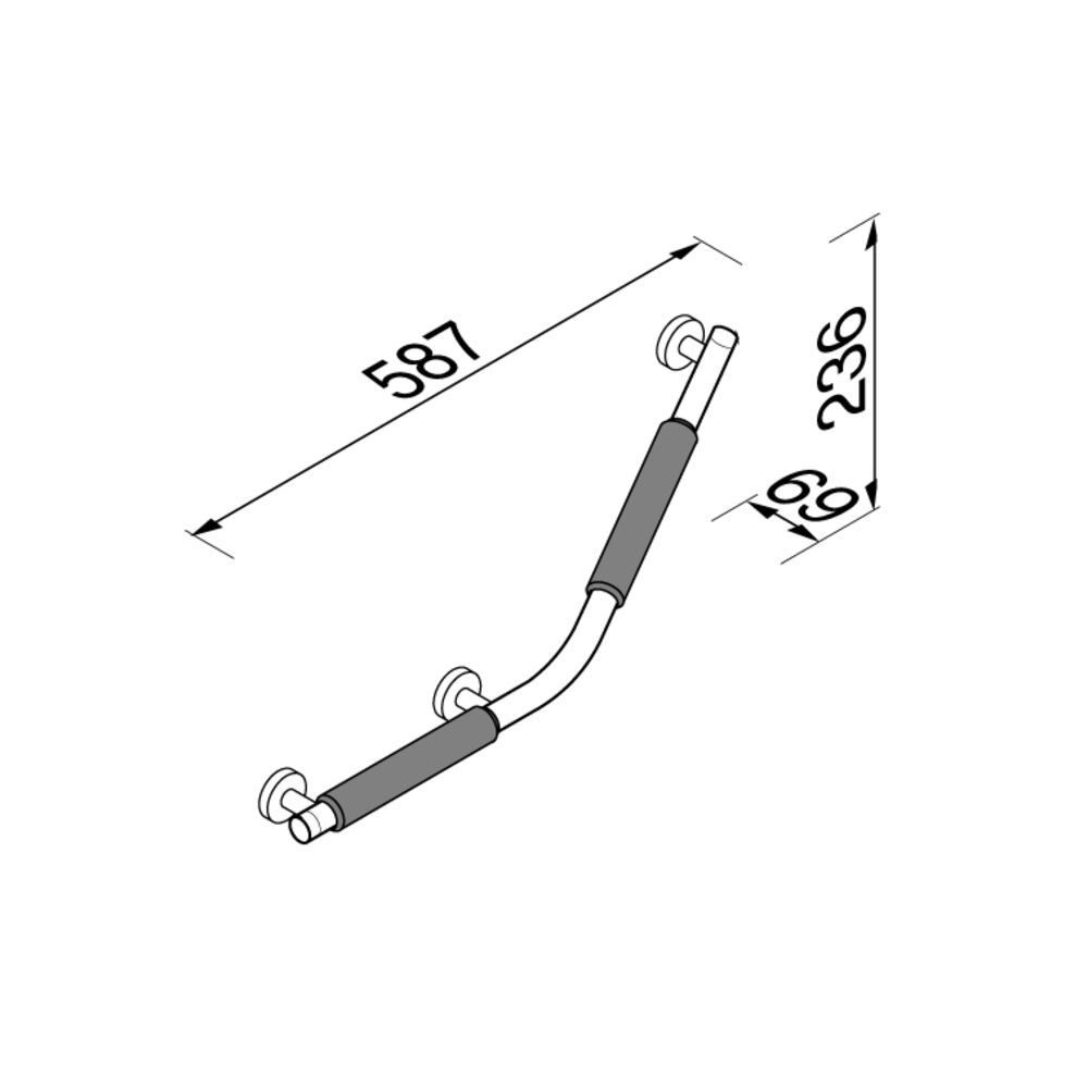 Geesa Comfort & Safety wandbeugel 135° - rechts chroom