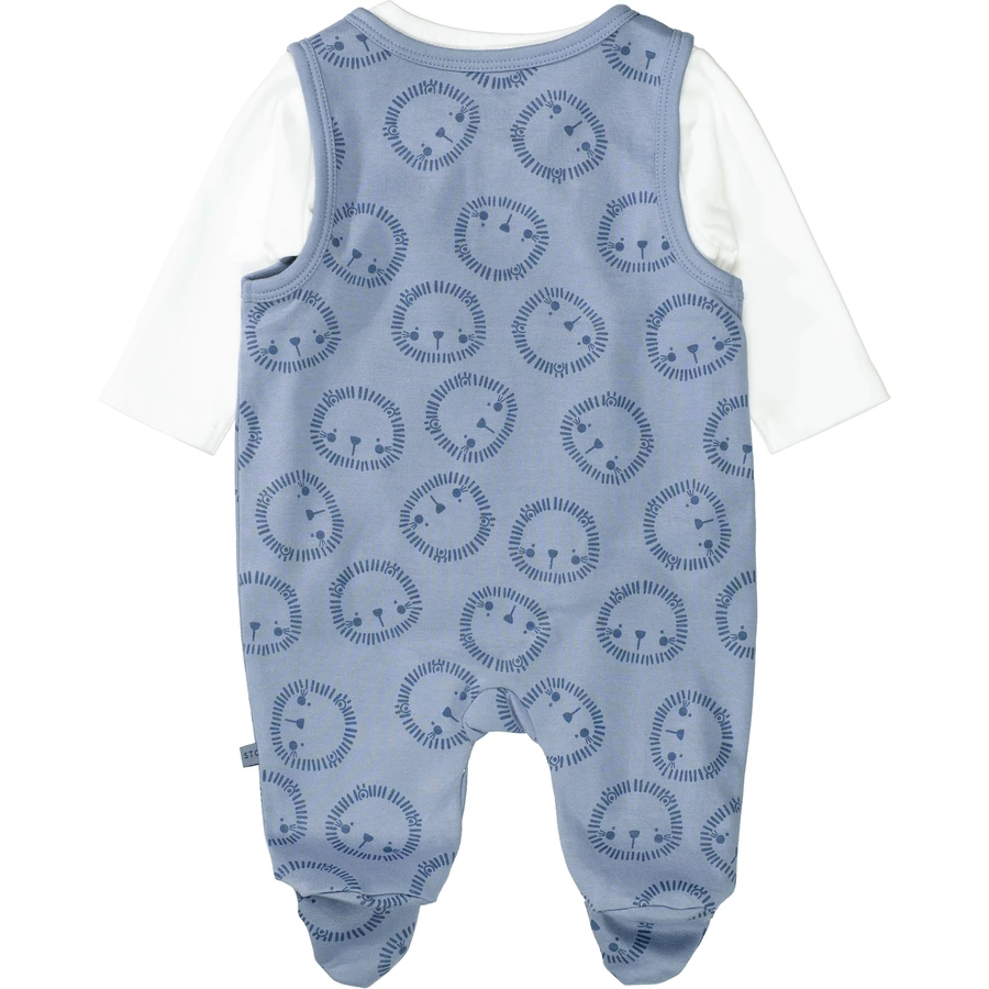 STACCATO Strampler+Shirt soft blue gemustert