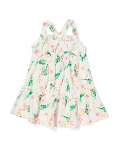 robe bébé oiseaux à volants blanc cassé