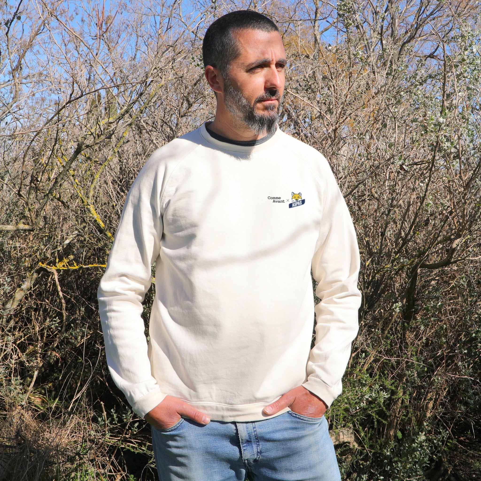 Sweat ASPAS en coton pour homme - Version 1 - S / Écru