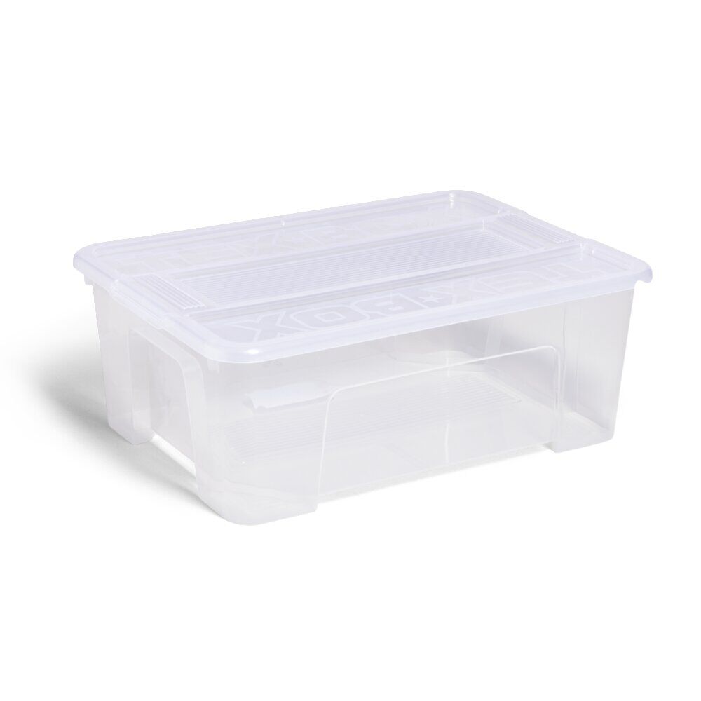 Box rangement 10L plastique transparent 38xH14x28cm